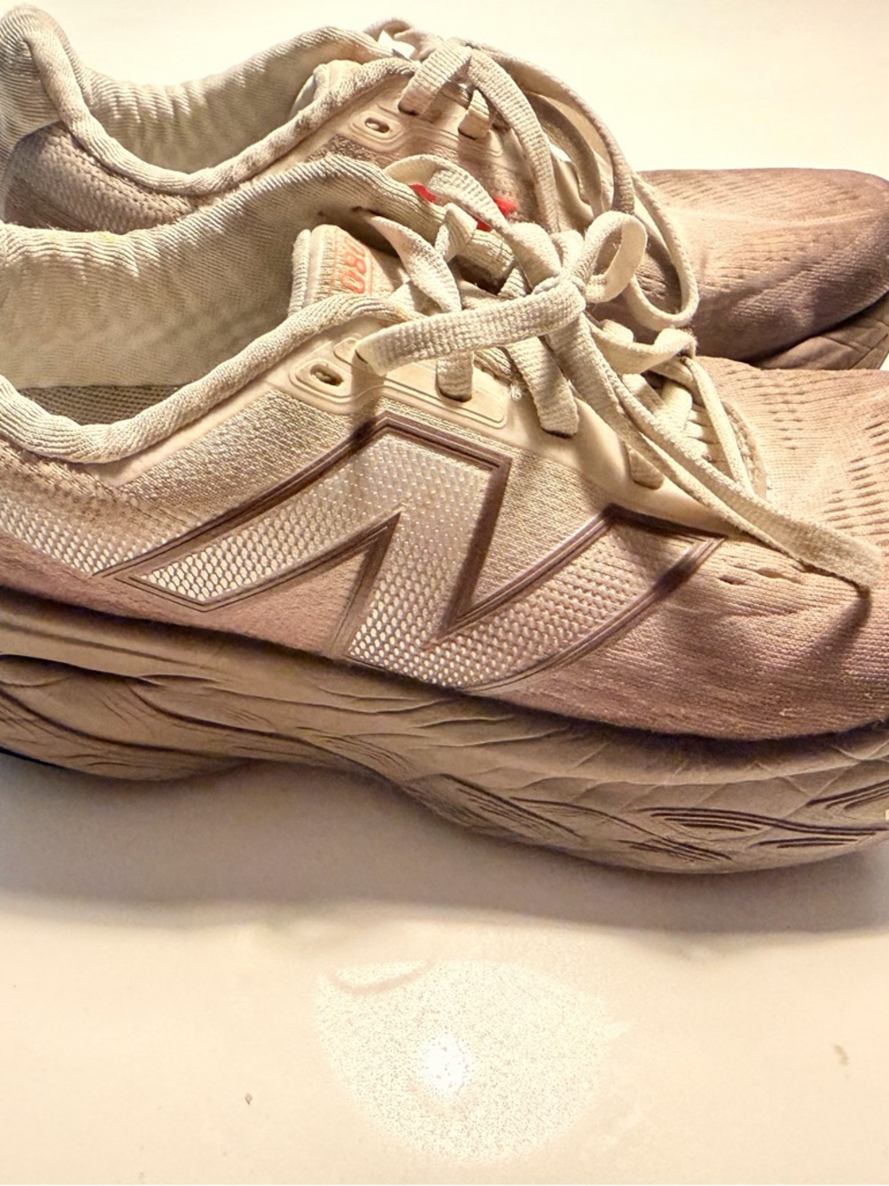 New Balance Women's Cream Athletic Lace-Up Sneakers